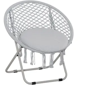 Outsunny - fauteuil design - Métal - 77x64x78cm - Gris