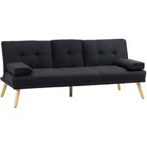 Comparateur de prix : HOMCOM Canapé convertible 3 places scandinave inclinable modulable anthracite