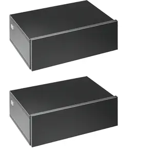 HOMCOM Lot de 2 tables de chevet murales - tiroir coulissant, plateau - noir pas cher