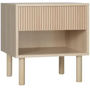 Comparateur de prix : HOMCOM Table de chevet design Urban Craft - tiroir, niche - aspect bois clair