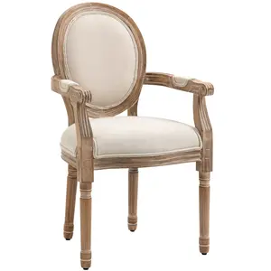 HOMCOM Chaise de salle à manger chaise de salon médaillon style Louis ... pas cher