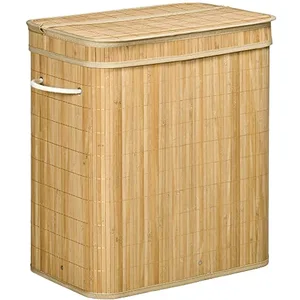 Comparateur de prix : HOMCOM Panier à linge corbeille à linge bac à linge 100 L 2 compartime...
