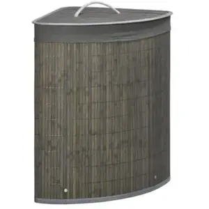 Comparateur de prix : HOMCOM Panier à linge d'angle corbeille à linge bac à linge 55 L couve...