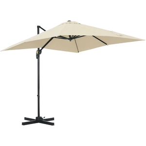 Comparateur de prix : Outsunny Parasol déporté carré inclina 245x245x245cm Beige