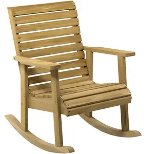 Outsunny - Fauteuil à bascule - Bois de sapin - 64x86x85cm - Marron pas cher
