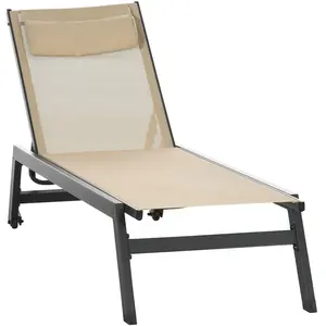 Comparateur de prix : Outsunny - Bain de soleil - Aluminium - 164x55x90cm - Kaki