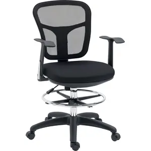 Chaise de bureau - VINSETTO - Assise haute réglable - Noir pas cher