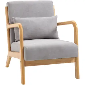 Comparateur de prix : HOMCOM - Fauteuil de salon - velours (100 % polyester) - 61x78x76cm - Gris