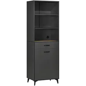 HOMCOM - Meuble de rangement - Panneaux de particules - 60x42x180cm - Gris pas cher