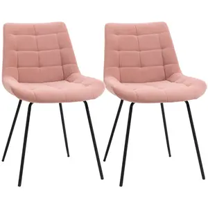 HOMCOM Lot de 2 chaises de salle à manger style chesterfield effet cap... pas cher
