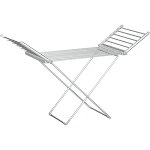HOMCOM Séchoir étendoir à linge électrique chauffant pliable 2 ailes r...