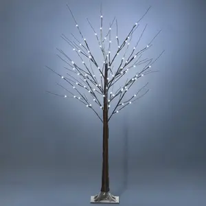 HOMCOM Arbre lumineux 96 LEDS blanc froid H.1,5 m aspect enneigé pas cher