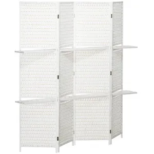 Comparateur de prix : HOMCOM Séparateur de pièces 4 pannea 181x1,6x180cm Blanc
