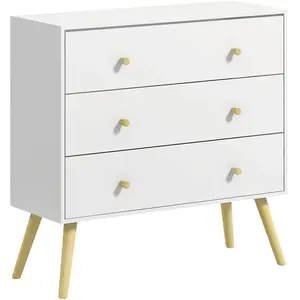 Comparateur de prix : Commode - HOMCOM - 3 tiroirs - Design scandinave - Bois pin - Panneaux...