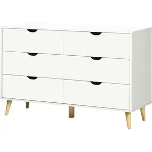 HOMCOM - Commode - Panneaux de particules - 120x40x76cm - Blanc pas cher