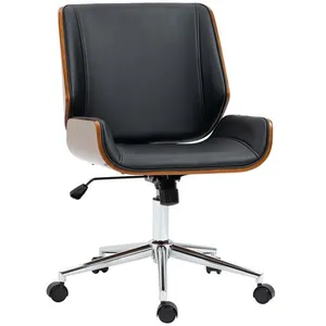 Comparateur de prix : VINSETTO Chaise de bureau manager Vintage bois acier chromé noir