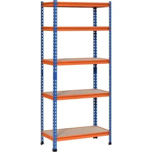 HOMCOM Rayonnage charges lourdes vol 80x40x182cm Orange pas cher