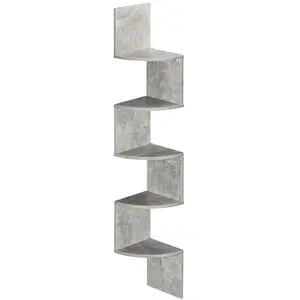 Comparateur de prix : HOMCOM Etagère d'angle design zig za 20x20x126cm Gris