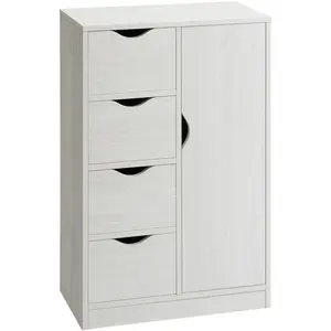 Comparateur de prix : HOMCOM - Meuble de Rangement - Panneaux de particules - 54x29x83cm - Blanc