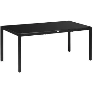 Comparateur de prix : Outsunny Table de jardin 8 personnes 180L cm aluminium verre trempé noir