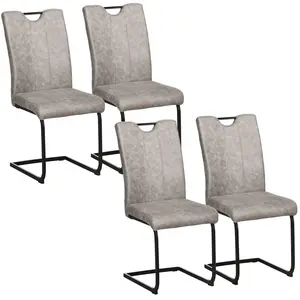 Chaises de salon design cantilever HOMCOM - Lot de 4 - Piètement luge ... pas cher