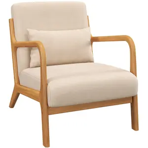 Comparateur de prix : HOMCOM - Fauteuil de salon - velours (100 % polyester) - 61x78x76cm - Beige