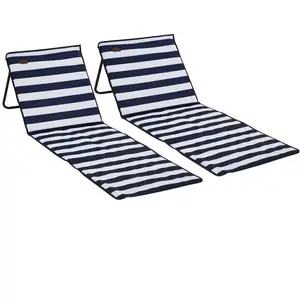 Comparateur de prix : Outsunny - Matelas de plage - polytester - 142x51x40cm - Blanc et Bleu