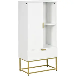 kleankin - Armoire de salle de bain - Bois - 60x30x120cm - Blanc pas cher