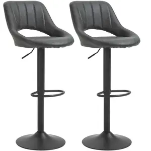 HOMCOM Lot de 2 tabourets de bar design contemporain réglable pivotant...