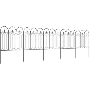 Comparateur de prix : Outsunny - Clôture de Jardin - Métal - 305x79.5cm - Noir