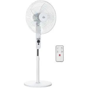 Comparateur de prix : Ventilateur sur pied puissant - HOMCOM - 45 W - réglable en hauteur 110-124 cm - télécommande - 3 vitesses, oscillation et