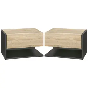 Table De Chevet Murale En Bois De Manguier Motif Baguette 1 Tiroir Delhi 91873726