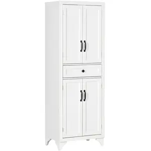 Comparateur de prix : Buffet haut 4 portes 2 étagères tiroir coulissant - HOMCOM - Blanc