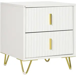 HOMCOM - Table de chevet - Bois - 40x40x47cm - Blanc pas cher