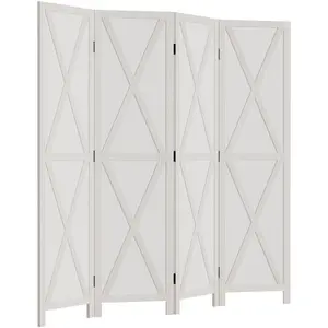Comparateur de prix : HOMCOM Paravent intérieur 4 panneaux 182x2x170cm Blanc