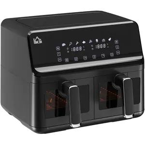 Comparateur de prix : HOMCOM Friteuse à air 2 paniers 2500W 8L - friteuse sans huile multifo...