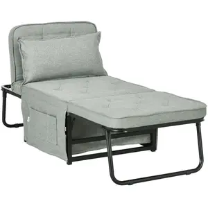 Comparateur de prix : HOMCOM Fauteuil chaise longue lit po 180x64x40cm Gris