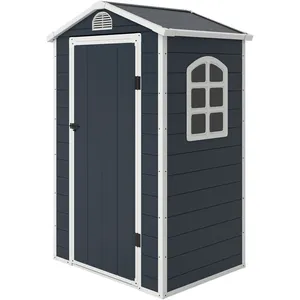 Outsunny Abri de jardin verrouillable 134x104x204cm Gris pas cher