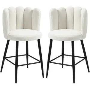 HOMCOM Lot de 2 tabourets de bar design contemporain - repose-pied - a...