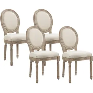 Ensemble de chaises de salle à manger - HOMCOM - Bois de caoutchouc - 49x56x96cm - Beige pas cher