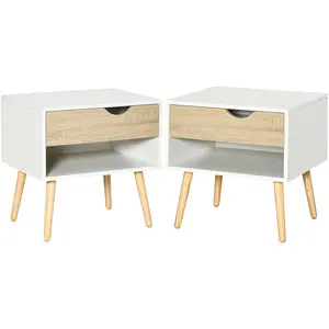 table de chevet - HOMCOM - Panneau de particules classe E1 - 50x39x51c... pas cher