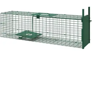 Outsunny Cage attrape animaux nuisibles 1 entrée dim. 100L x 25l x 28H cm vert foncé pas cher