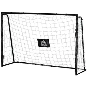 Comparateur de prix : HOMCOM But de football - châssis métal - filet PE - piquets & outil inclus - dim. 186L x 62l x 123H cm - noir blanc