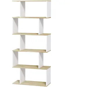 HOMCOM Bibliothèque style scandinave meuble de rangement 5 étagères an... pas cher