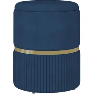 HOMCOM Pouf tabouret repose-pied coffre de rangement en velours côtelé...