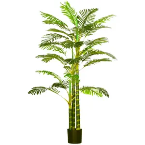 HOMCOM Palmier areca artificiel arbre artificiel hauteur 190 cm avec 3... pas cher