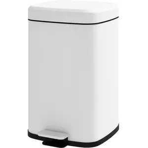 HOMCOM Poubelle de cuisine 20L avec couvercle à fermeture douce et pédale, seau intérieur amovible, 28L x 35l x 45H cm, blanc pas cher