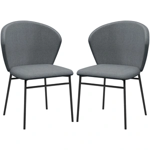HOMCOM Lot de 2 chaises de salle à manger assise rembourrée en tissu a... pas cher