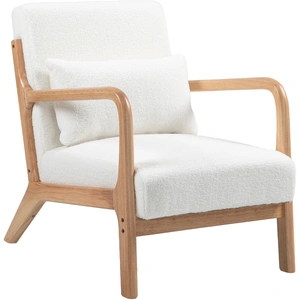 HOMCOM Fauteuil lounge - 3 coussins inclus - assise profonde - accoudo... pas cher