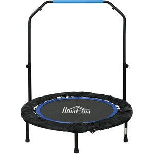 HOMCOM Trampoline de fitness gymnastique avec poignée réglable, pliabl... pas cher